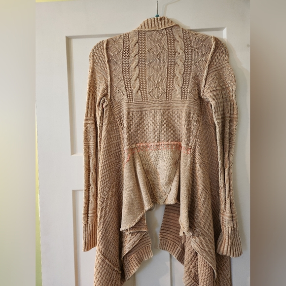 Free People Beige and Coral Knit Cardigan XS - Picture 5 of 5